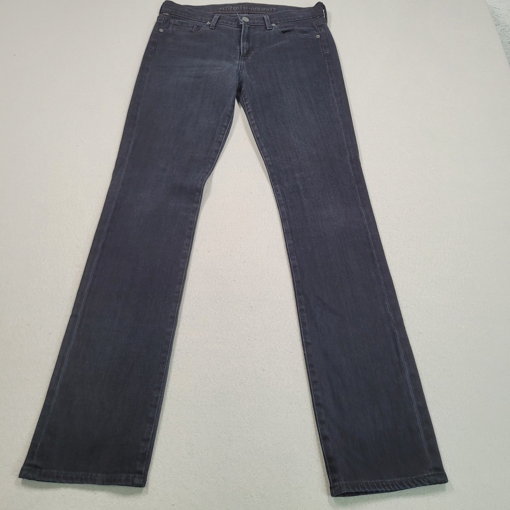 Citizens of Humanity Elson Straight Leg Jeans Dark Wash Blue Black Sz 28